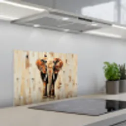 Olifant - Slurf - Mozaïek - Abstract keuken achterwand spatscherm klein -3d_schuin