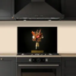 Exotisch - Boeket - Vaas - Goud keuken achterwand spatscherm klein -sfeer1