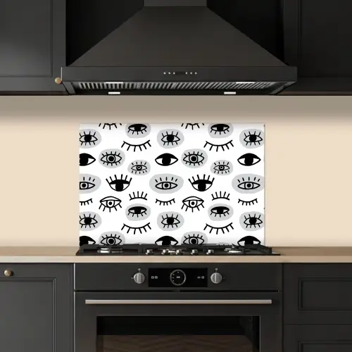 Ogen - Gestileerd - Expressief keuken achterwand spatscherm klein 900 -sfeer1