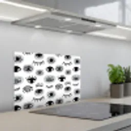 Ogen -  Gestileerd - Expressief keuken achterwand spatscherm klein 900 -3d_schuin