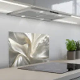 Stof - Plooien - Goud keuken achterwand spatscherm klein -3d_schuin