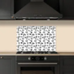 Gezicht - Zwart - Lijnen - Artistiek keuken achterwand spatscherm klein 900 -sfeer1