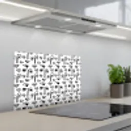 Gezicht - Zwart - Lijnen - Artistiek keuken achterwand spatscherm klein 900 -3d_schuin
