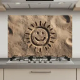 Gezichtje - Zon - Zand - Getekend keuken achterwand spatscherm klein -3d_website