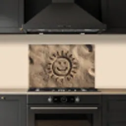 Gezichtje - Zon - Zand - Getekend keuken achterwand spatscherm klein -sfeer1