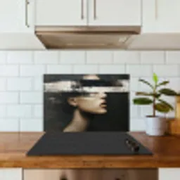 Gezicht - Vrouw - Zwart - Abstract keuken achterwand spatscherm klein -sfeer2