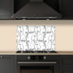 Gezichten - Abstract - Contourlijnen keuken achterwand spatscherm klein 900 -sfeer1