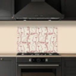 Gezichten - Abstract - Rood - Beige keuken achterwand spatscherm klein 900 -sfeer1