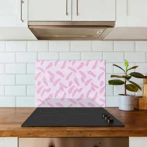 Veren - Paars - Wit keuken achterwand spatscherm klein 900 -sfeer2
