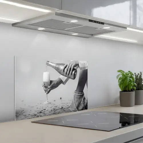 Feestelijk - Champagne - Discobal keuken achterwand spatscherm klein -3d_schuin
