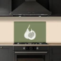 Vijgen - Minimalistisch - Getekend - Mosgroen keuken achterwand spatscherm klein -sfeer1