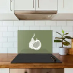 Vijgen - Minimalistisch - Getekend - Mosgroen keuken achterwand spatscherm klein -sfeer2