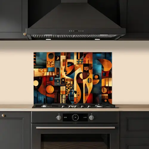 Figuren - Abstract - Symbolen keuken achterwand spatscherm klein -sfeer1