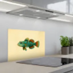 Vis - Blauw - Stippen - Schubben keuken achterwand spatscherm klein -3d_schuin