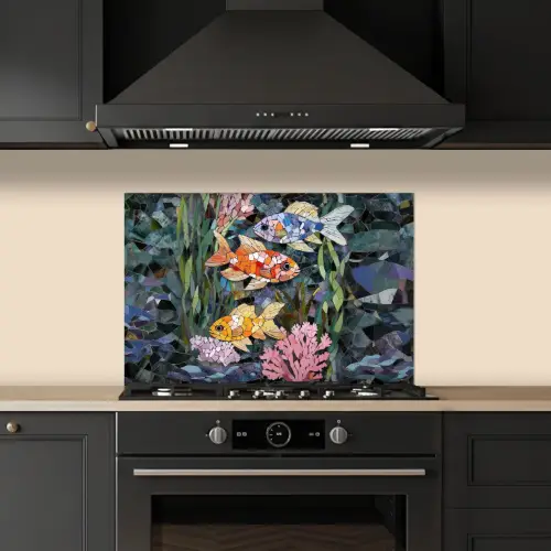 Vissen - Koraal - Zee - Mozaïek keuken achterwand spatscherm klein -sfeer1