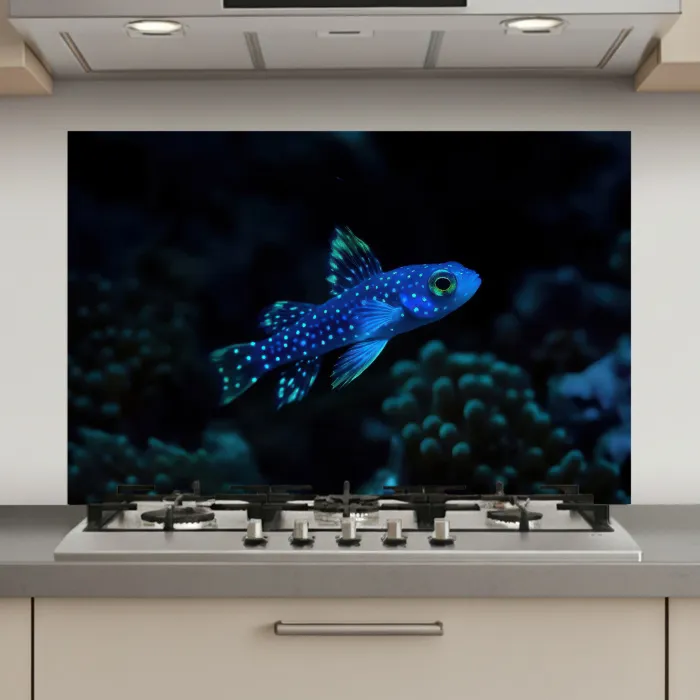 Vis - Stippen - Koraal - Blauw keuken achterwand spatscherm klein -3d_website