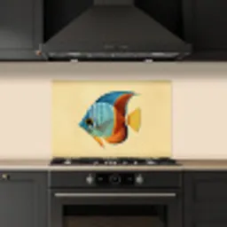 Vis - Vinnen - Blauw - Ogen keuken achterwand spatscherm klein -sfeer1