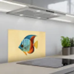 Vis - Vinnen - Blauw - Ogen keuken achterwand spatscherm klein -3d_schuin