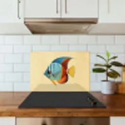 Vis - Vinnen - Blauw - Ogen keuken achterwand spatscherm klein -sfeer2