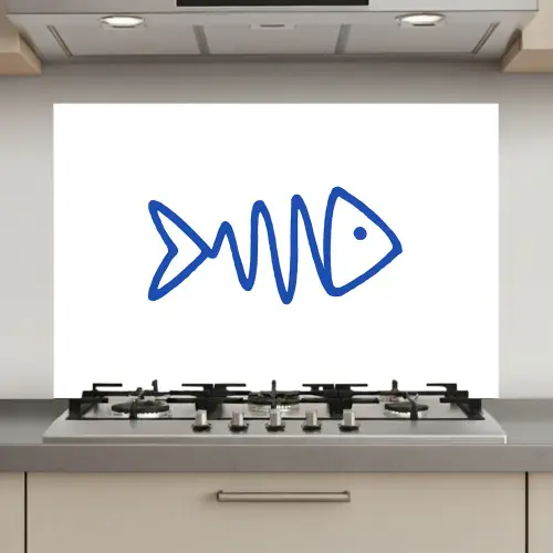 Vis - Minimalistisch - Blauw - Lijn keuken achterwand spatscherm klein -3d_website