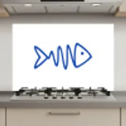 Vis - Minimalistisch - Blauw - Lijn keuken achterwand spatscherm klein -3d_website