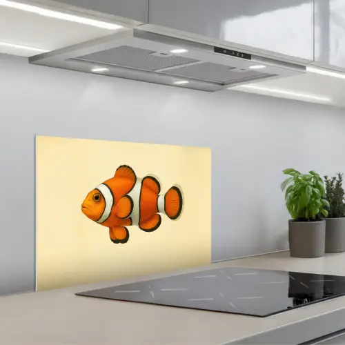 Vis - Oranje - Strepen keuken achterwand spatscherm klein -3d_schuin