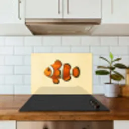 Vis - Oranje - Strepen keuken achterwand spatscherm klein -sfeer2
