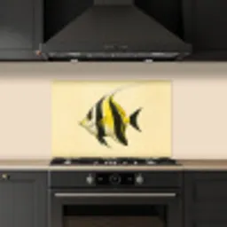 Vis - Sierlijk - Rugvin - Geel keuken achterwand spatscherm klein -sfeer1