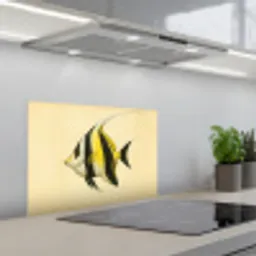 Vis - Sierlijk - Rugvin - Geel keuken achterwand spatscherm klein -3d_schuin
