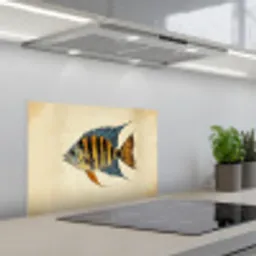 Vis - Tropisch - Strepen - Vinnen keuken achterwand spatscherm klein -3d_schuin