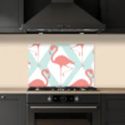 Flamingo - Mintgroen - Ruit keuken achterwand spatscherm klein 900 -sfeer1