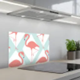 Flamingo - Mintgroen - Ruit keuken achterwand spatscherm klein 900 -3d_schuin