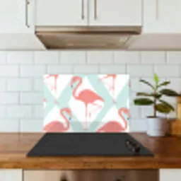 Flamingo - Mintgroen - Ruit keuken achterwand spatscherm klein 900 -sfeer2