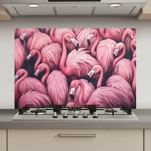 Flamingo - Roze - Dieren keuken achterwand spatscherm klein -3d_website