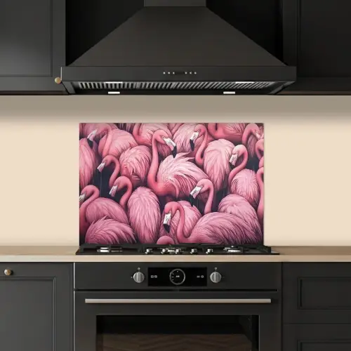 Flamingo - Roze - Dieren keuken achterwand spatscherm klein -sfeer1