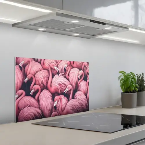 Flamingo - Roze - Dieren keuken achterwand spatscherm klein -3d_schuin