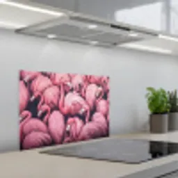 Flamingo - Roze - Dieren keuken achterwand spatscherm klein -3d_schuin