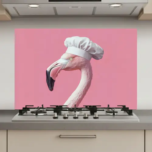 Flamingo - Roze - Koksmuts - Vogel keuken achterwand spatscherm klein -3d_website