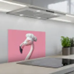 Flamingo - Roze - Koksmuts - Vogel keuken achterwand spatscherm klein -3d_schuin
