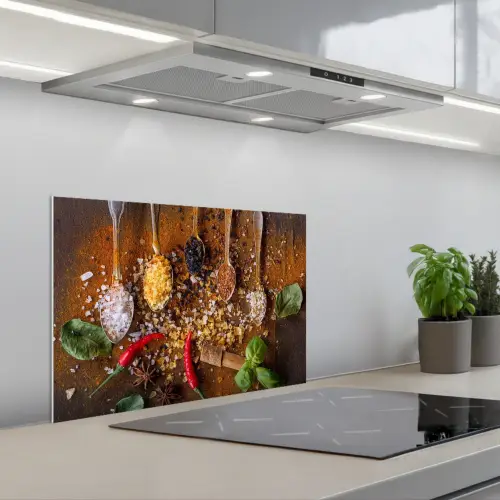 Smaakexplosie in Lepels keuken achterwand spatscherm klein -3d_schuin