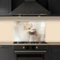 Bloem - Beige - Verf - Schaduw keuken achterwand spatscherm klein -sfeer1