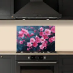 Bloem - Bloesems - Roze - Abstract keuken achterwand spatscherm klein -sfeer1