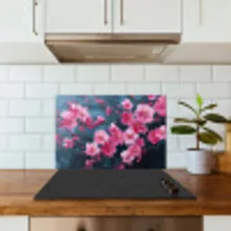 Bloem - Bloesems - Roze - Abstract keuken achterwand spatscherm klein -sfeer2