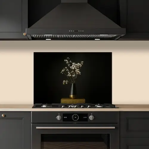 Bloembollen - Wit - Vaas - Minimalistisch keuken achterwand spatscherm klein -sfeer1