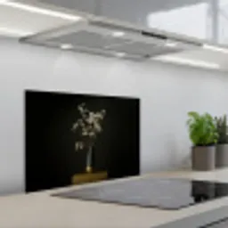 Bloembollen - Wit - Vaas - Minimalistisch keuken achterwand spatscherm klein -3d_schuin