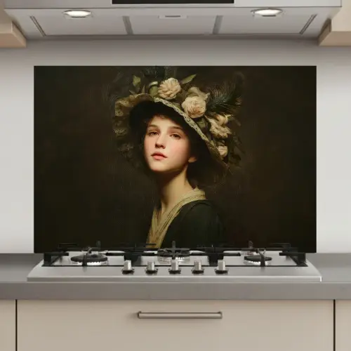 Bloemenhoed - Portret - Vrouw keuken achterwand spatscherm klein -3d_website