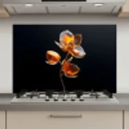 Bloem - Orchidee - Oranje keuken achterwand spatscherm klein -3d_website