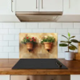 Bloempotten - Muur - Vintage keuken achterwand spatscherm klein -sfeer2