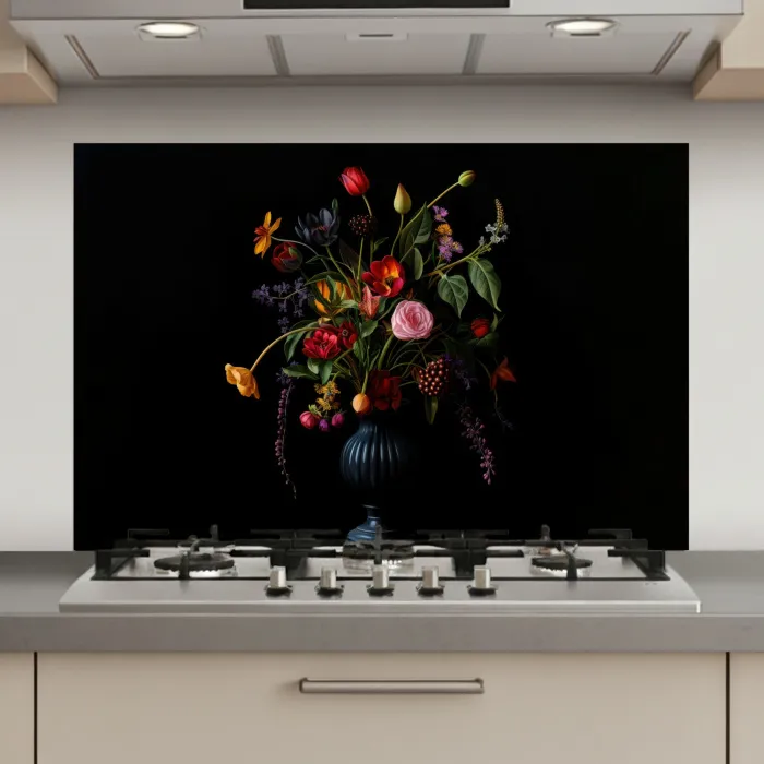 Bloemen - Bessen - Klassiek keuken achterwand spatscherm klein -3d_website