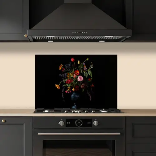 Bloemen - Bessen - Klassiek keuken achterwand spatscherm klein -sfeer1